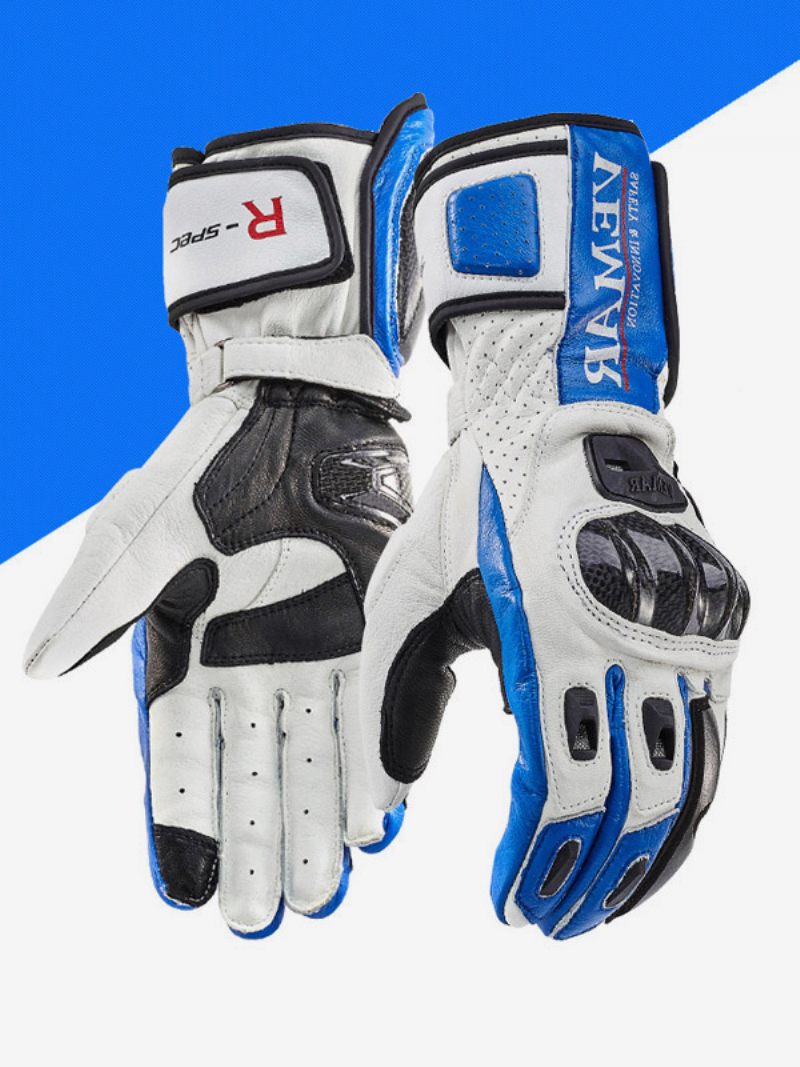 Gants Moto Équitation Course Vélo Escalade Randonnée Cuir Anti-chute Et Coupe-vent Pour Écran Tactile - Bleu