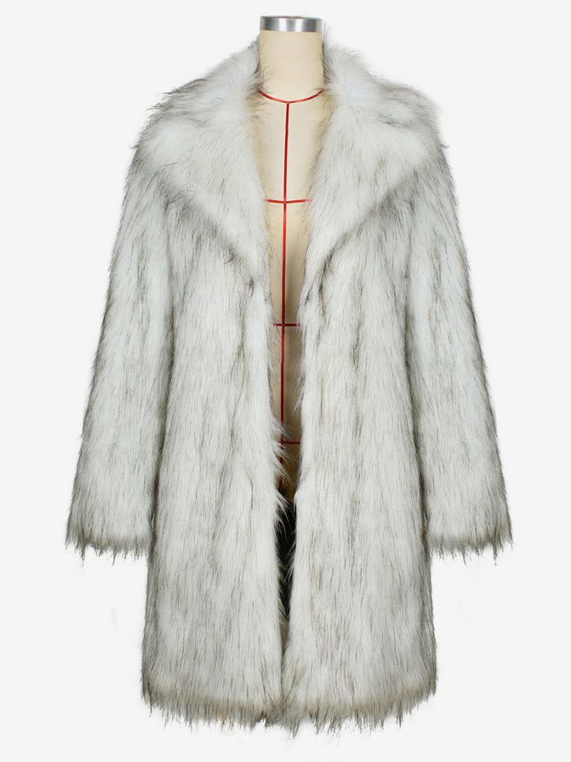 Manteaux Fausse Fourrure Revers Simple Boutonnage Surdimensionné Vêtements D'extérieur D'hiver Pour Les Femmes - Comme Image