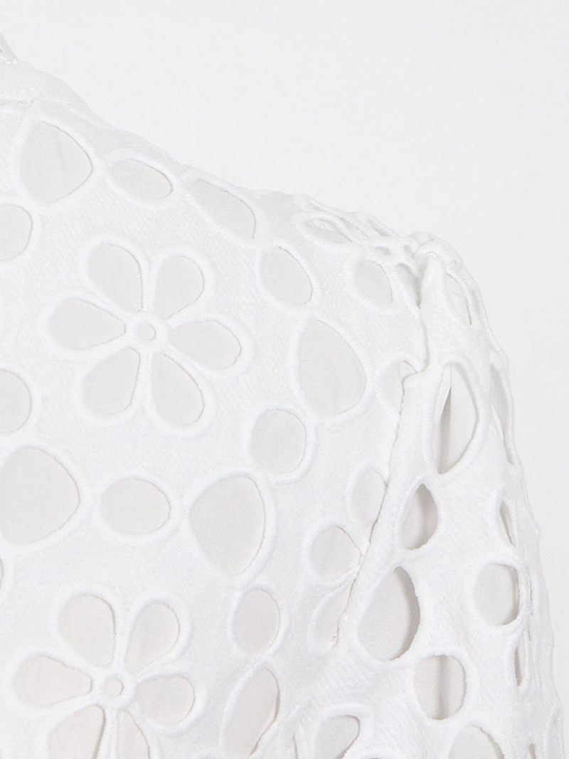 Robe Longue Décontractée À Col V Et Demi-manches Pour Femmes - Blanc