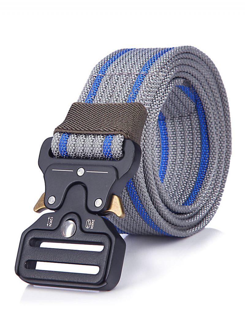 Ceinture Élégante Pour Hommes Kaki Polyester À Blocs Couleurs - Gris Clair