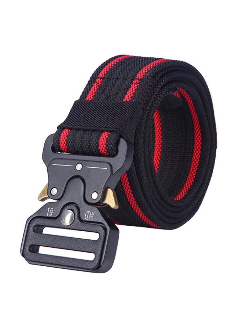 Ceinture Élégante Pour Hommes Kaki Polyester À Blocs Couleurs - Noir