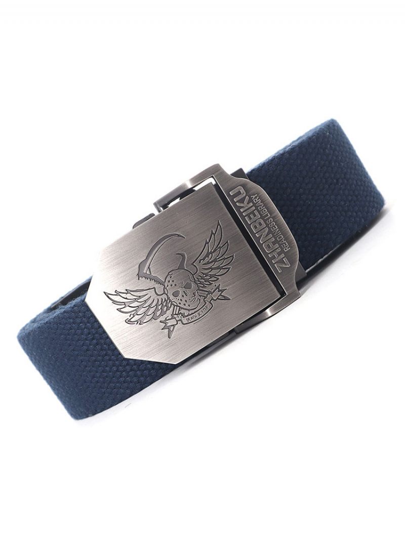 Ceinture Pour Homme Crâne Polyester Qualité Bleu Marine - Bleu Marine Foncé