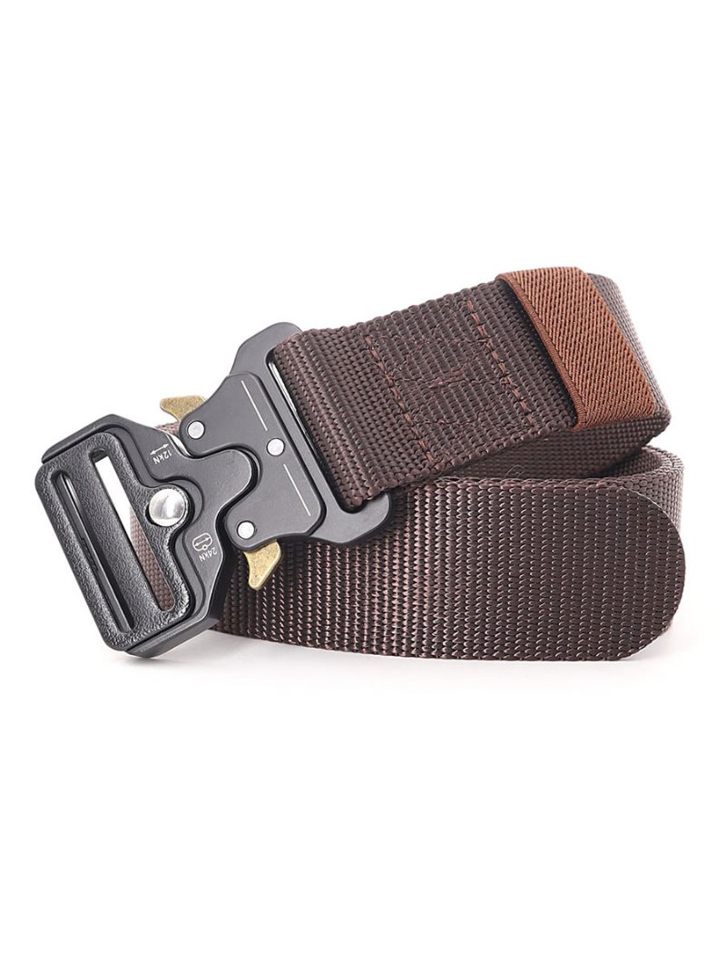 Toile Ceinture Pour Hommes À La Mode - Marron Café