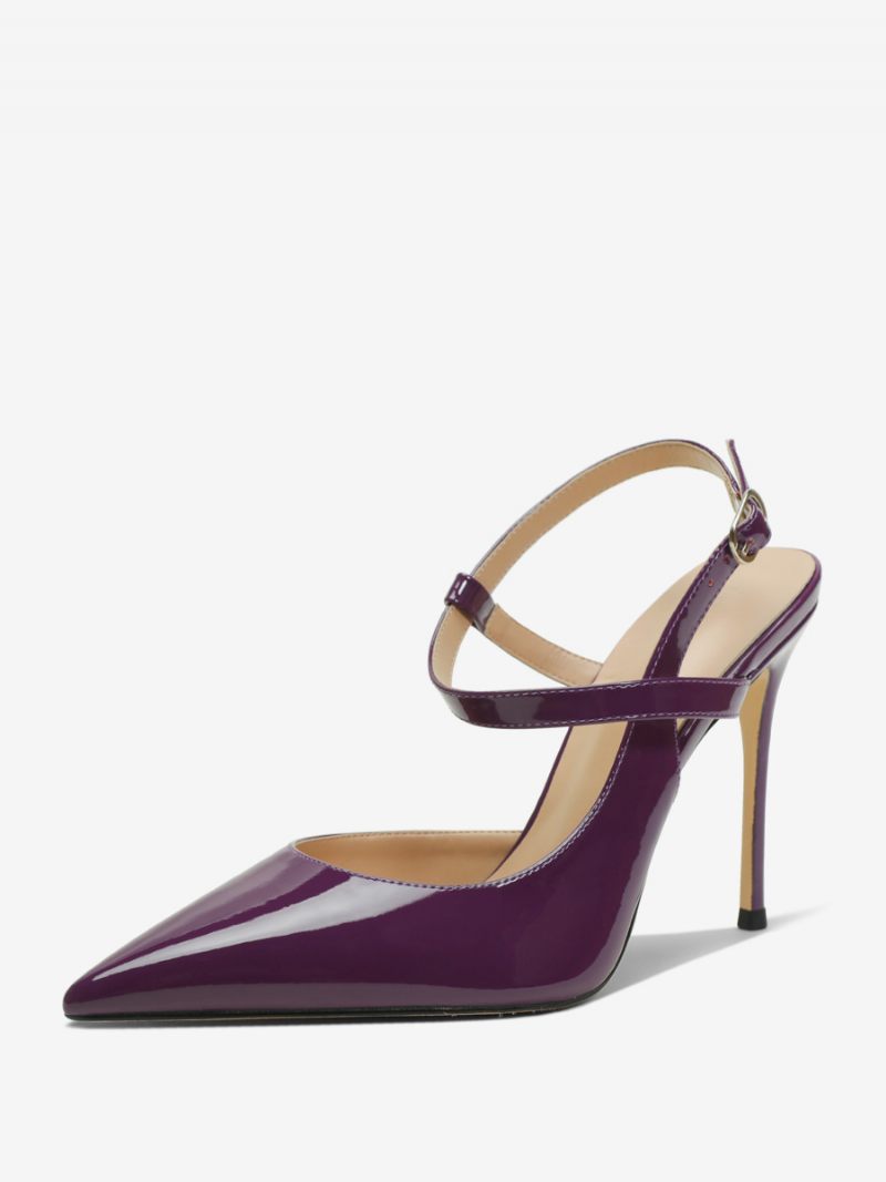 Escarpins À Talons Hauts Bout Pointu Et Noirs Pour Femmes - Violet