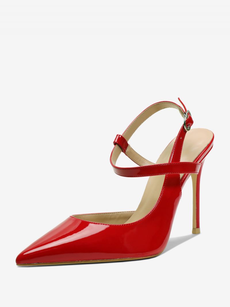 Escarpins À Talons Hauts Bout Pointu Et Noirs Pour Femmes - Rouge