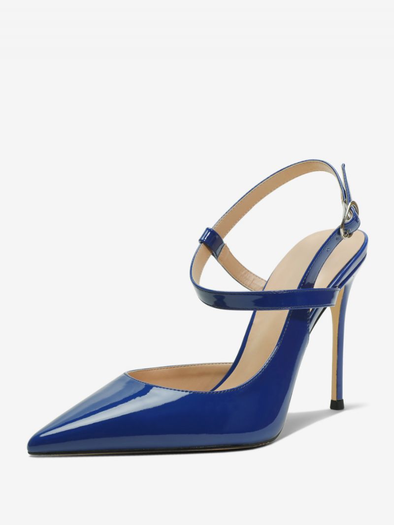 Escarpins À Talons Hauts Bout Pointu Et Noirs Pour Femmes - Bleu