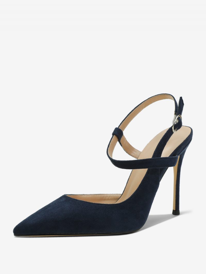 Escarpins À Talons Hauts Bout Pointu Et Noirs Pour Femmes - Bleu Profond