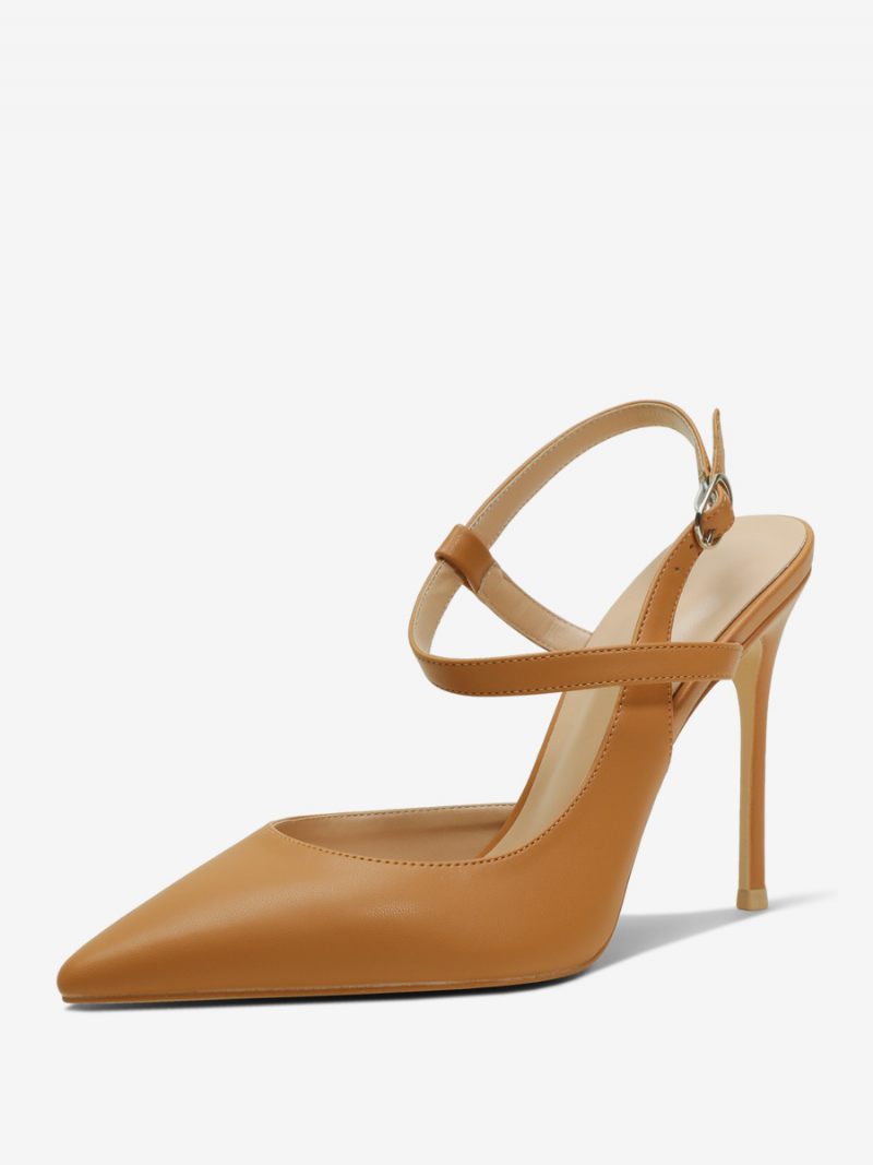 Escarpins À Talons Hauts Bout Pointu Et Noirs Pour Femmes - Camel