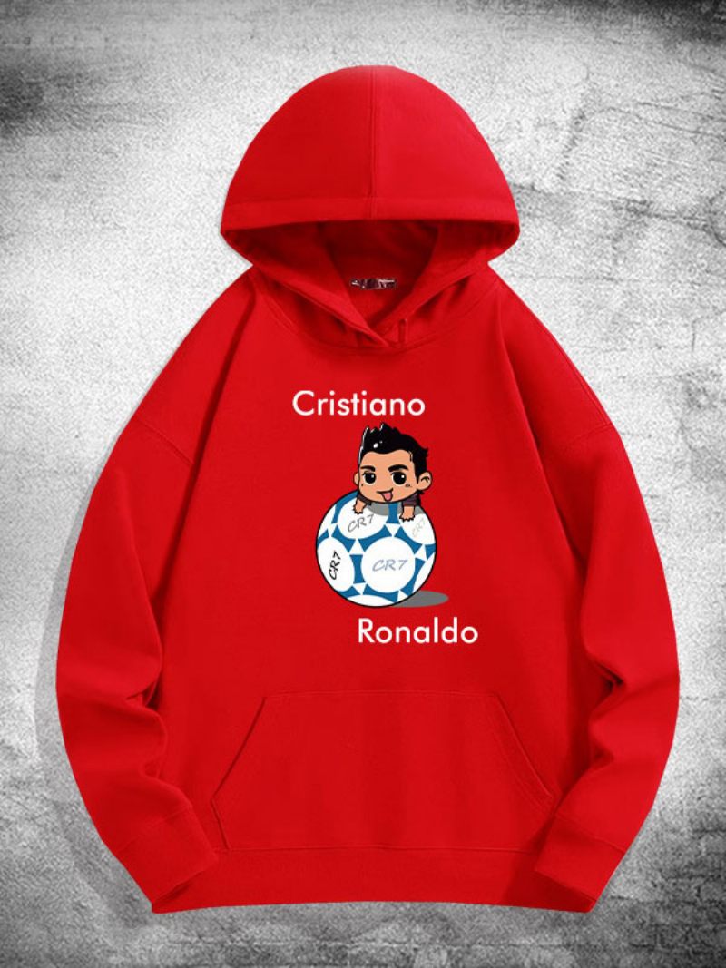 Sweat À Capuche Manches Longues Ronaldo Pour Hommes - Rouge