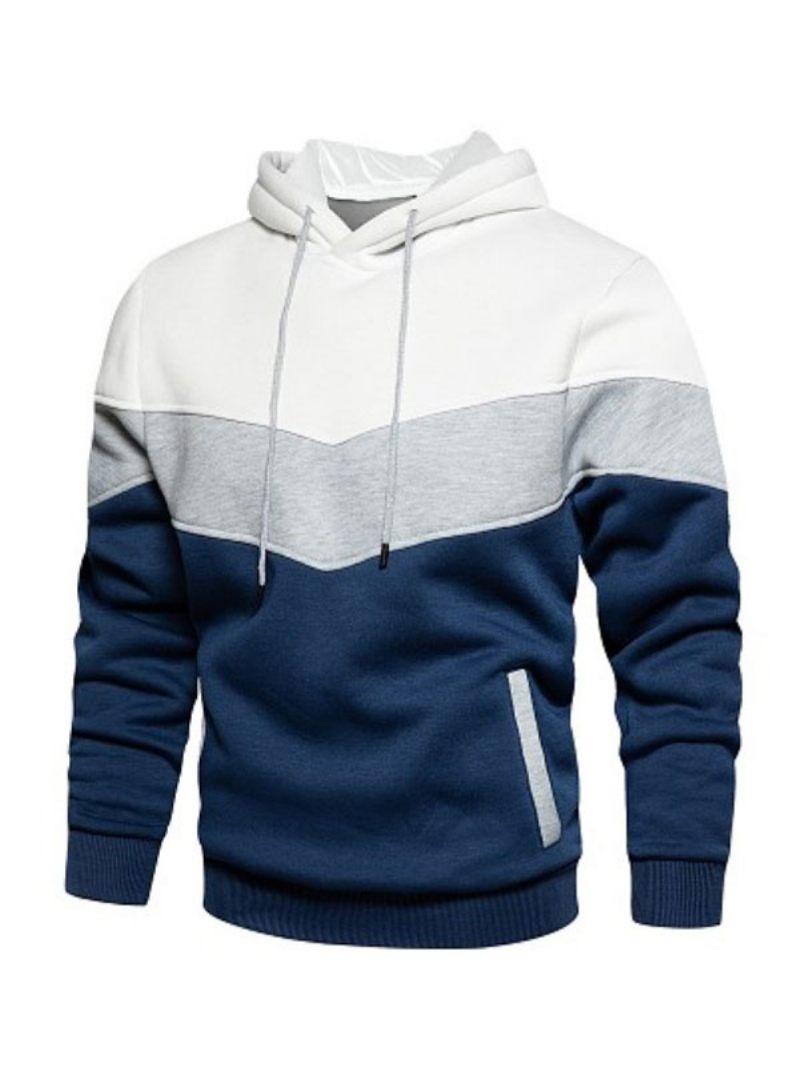 Sweats À Capuche Pour Hommes Sweat-shirt Polyester Manches Longues Rouge - Blanc