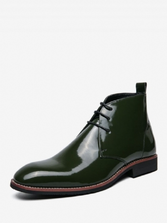 Bottes Chukka Pour Hommes Cuir Pu À Bout Rond
