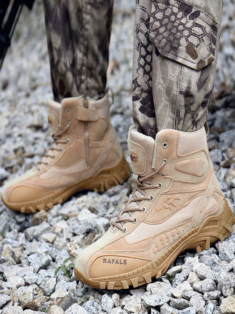 Bottes Pour Hommes Randonnée D'alpinisme Plein Airecru Blanc Bout Rond Respirant Confortable Camping Légères Et Confortables Respirantes - Beige