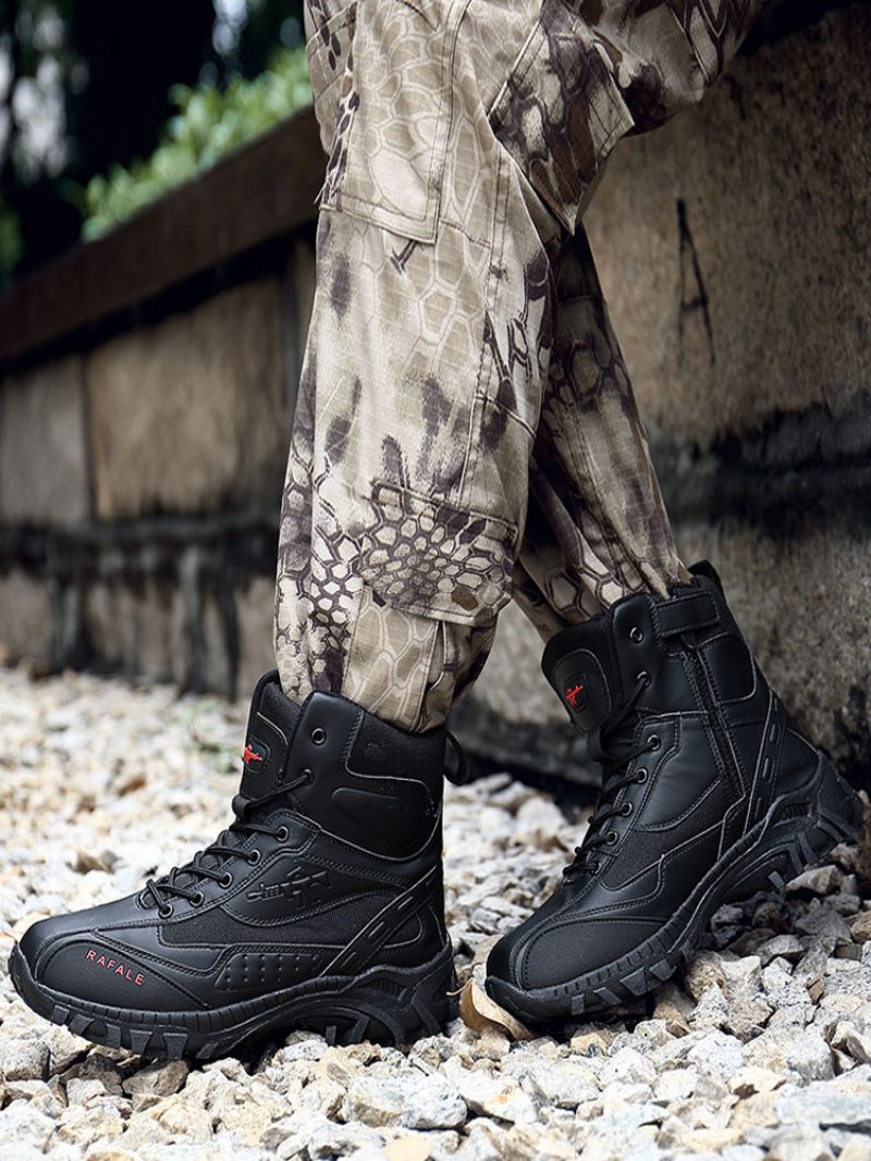 Bottes Pour Hommes Randonnée D'alpinisme Plein Airecru Blanc Bout Rond Respirant Confortable Camping Légères Et Confortables Respirantes - Noir