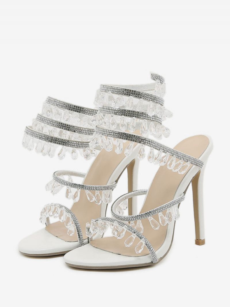 Sandales À Talons Pour Femmes Bout Ouvert Talon Aiguille Terry