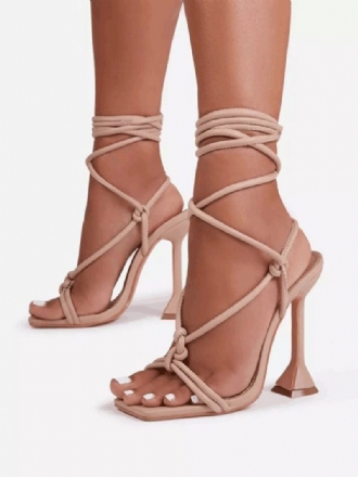 Sandales À Talons Noués Lanières Pour Femmes