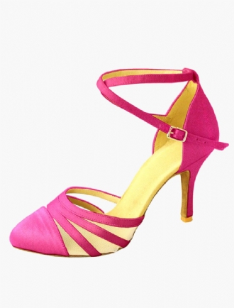 Sandales Danse Latine Avec Brides Cheville Pour Femmes Chaussures Salle Bal Satin