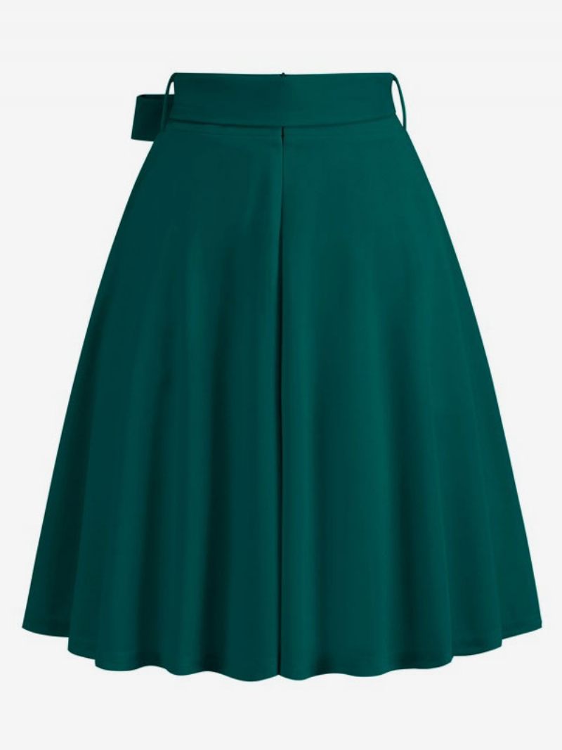 Jupe Courte Pour Femmes Nœuds Taille Surélevée Bas Vintage Superposés - Vert