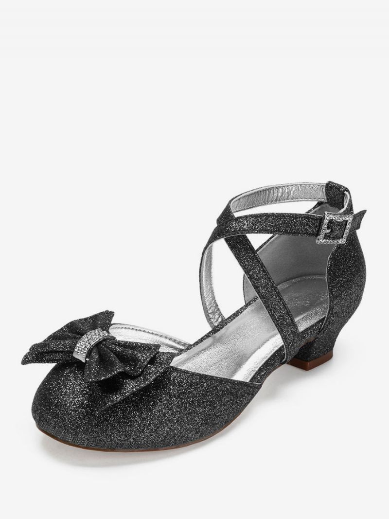 Chaussures Fille Fleur Mariage Plates À Nœud Pailleté Pour Les Filles