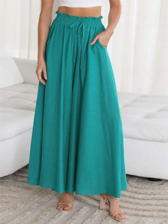 Pantalon Femme Vert À Lacets Taille Haute Surdimensionné