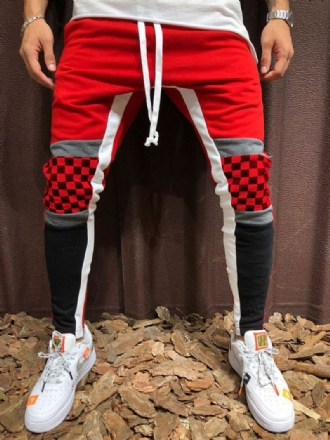Pantalon Homme Chic Taille Naturelle Coupe Fuselée Rouge