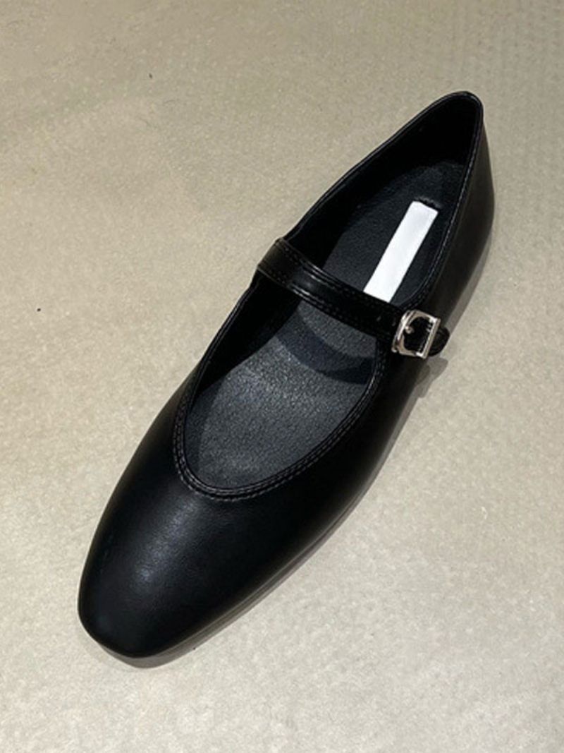 Ballerines Pour Femmes Avec Boucle Et Bout Rond Chaussures Vintage