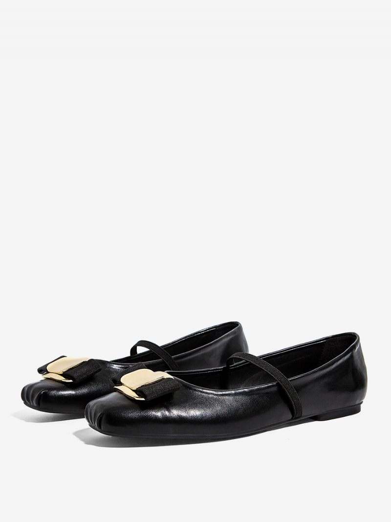 Ballerines Pour Femmes Avec Nœud Noir Mary Jane Chaussures Plates