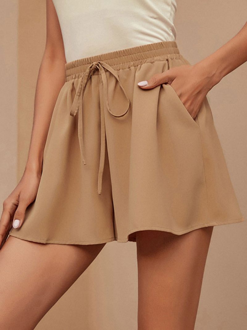 Shorts Pour Femmes Pantalons Décontractés Noués - Chameau