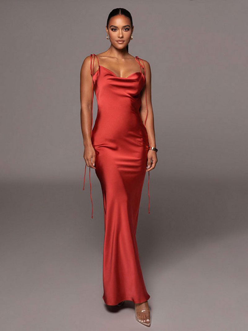 Robes Soirée Pour Femmes Robe Longue Bal Semi-formelle Bleue Sans Manches Dos Nu - Corail