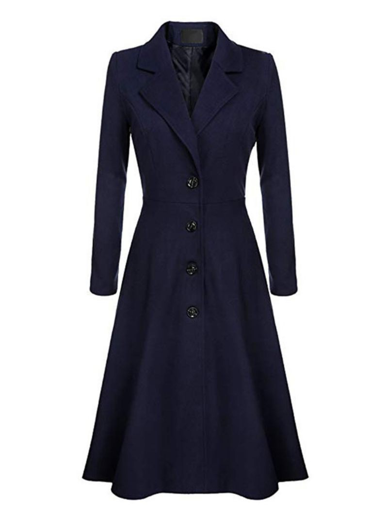 Manteau Balançoire Pour Femmes Des Années 1950. Manches Longues Col Rabattu D'hiver Évasé