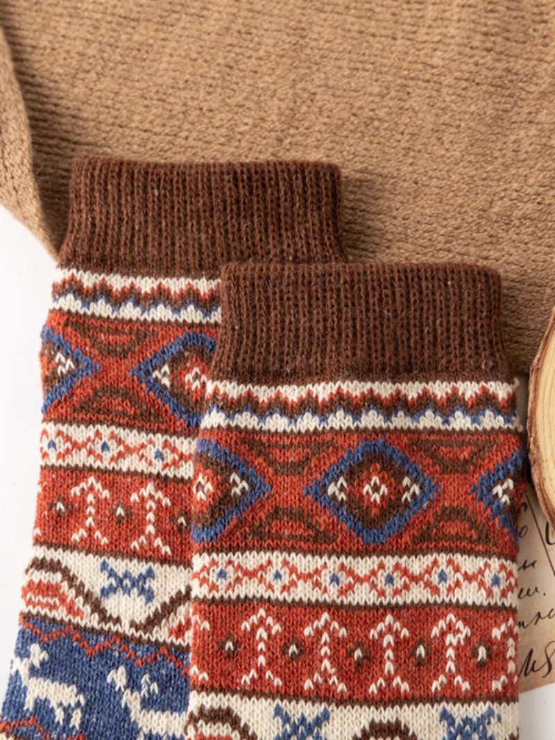 Chaussettes Color Block Laine Marron Café - Café Brun