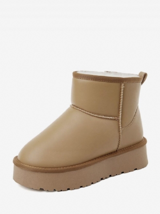 Bottes Neige Pour Femmes D'hiver À Bout Rond Abricot