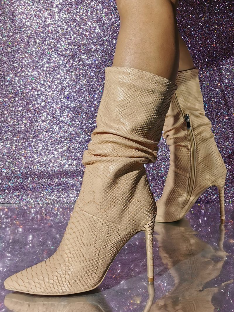 Bottines À Talons Hauts Et Bout Pointu Pour Femmes