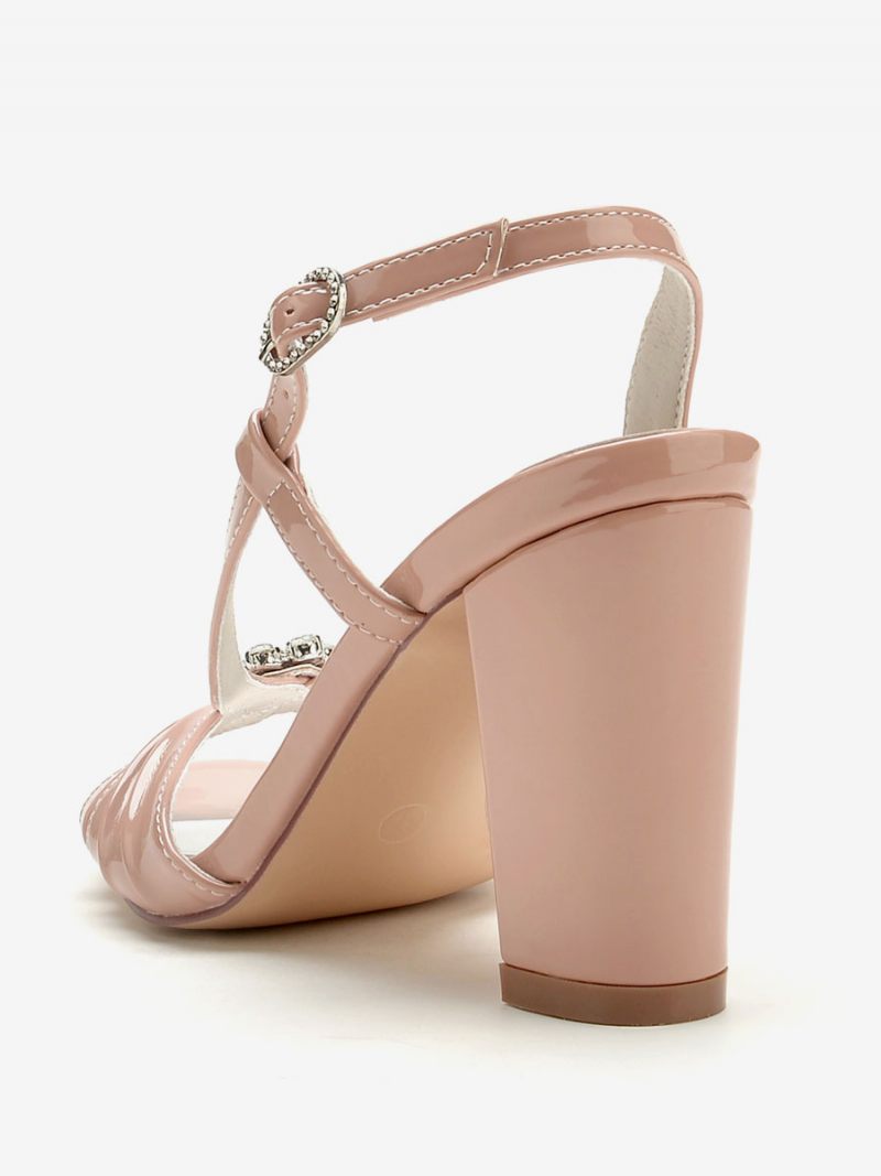 Chaussures Mariage Pour Femmes Mère La Mariée Pu Verni Bout Ouvert Strass 3.3 Pouces - Jaune / Rouge