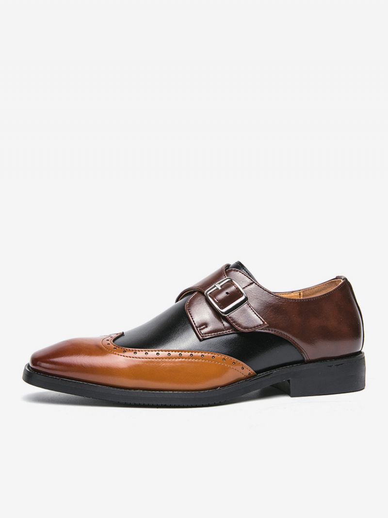 Chaussures Habillées Pour Hommes Qualité Bout Carré Slip-on Cuir Pu Bal Laofers - Jaune