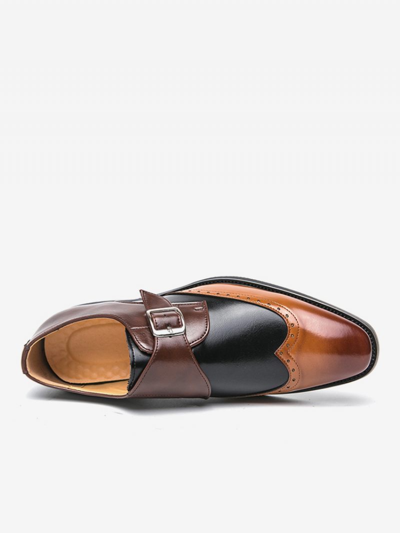 Chaussures Habillées Pour Hommes Qualité Bout Carré Slip-on Cuir Pu Bal Laofers - Jaune