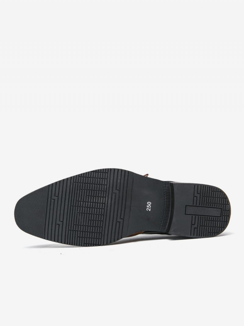 Chaussures Habillées Pour Hommes Qualité Bout Carré Slip-on Cuir Pu Bal Laofers - Jaune